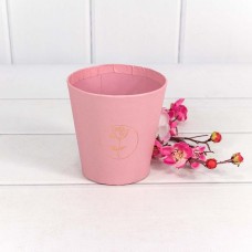 Кашпо для цветов с тиснением "Мини" Розовое